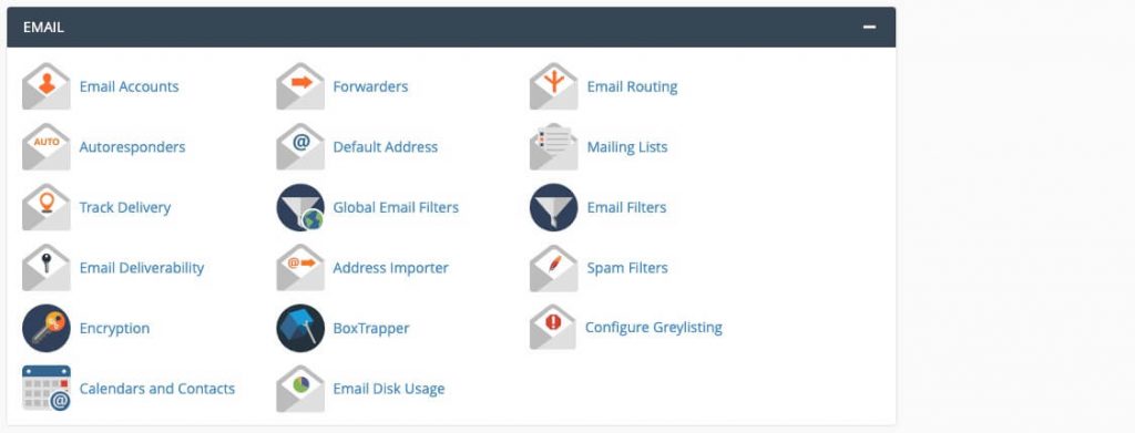 cPanel email interface